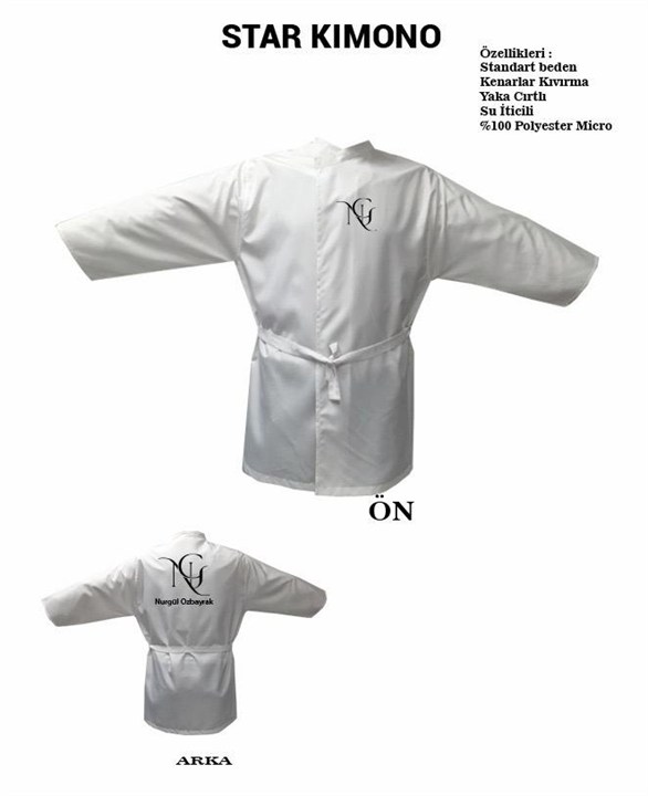 Star Kimono, beyaz, ön ve arka logo